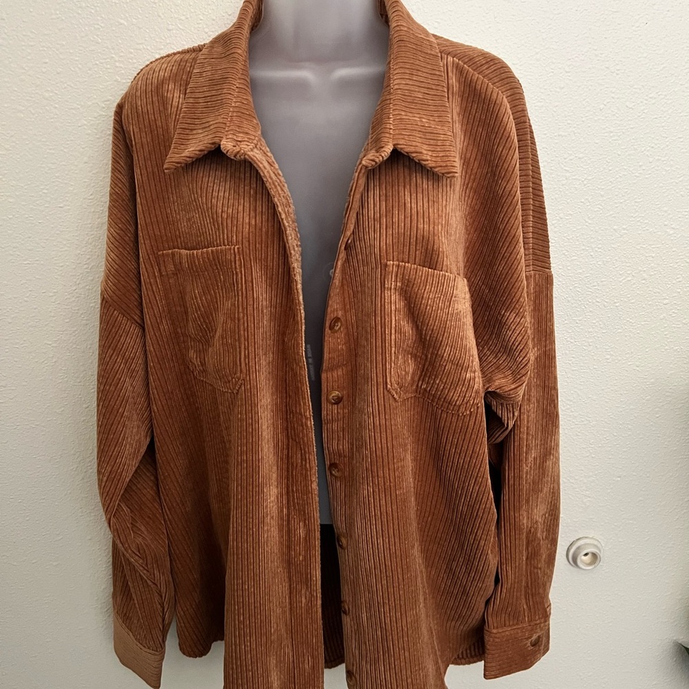Maurices Warm Brown Corduroy Shirt